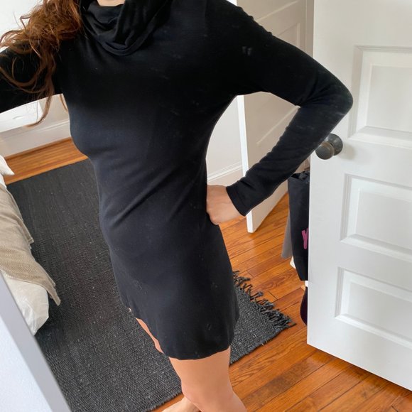 H&M Black Long Sleeve Sweater Dress sz S - Picture 2 of 5